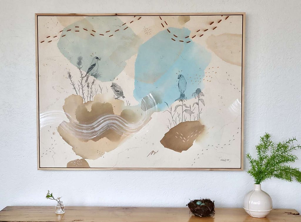 painting of goldfinches