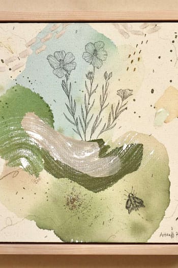 Wild Blue Flax + Dakota Skipper Butterfly