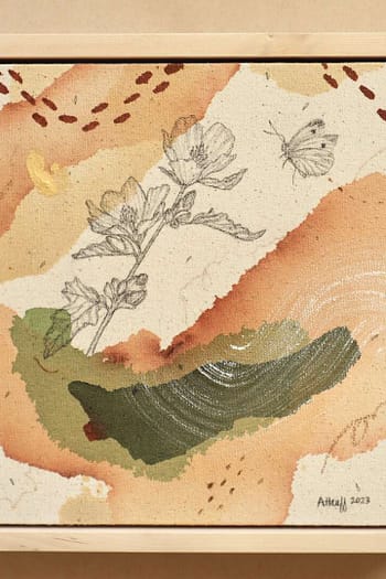 Scarlet Globemallow + Cabbage White Butterfly