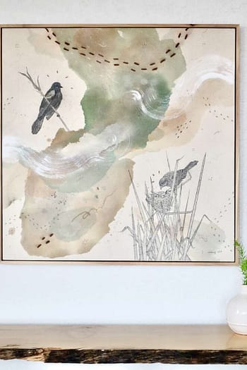 painting of red winged blackbird