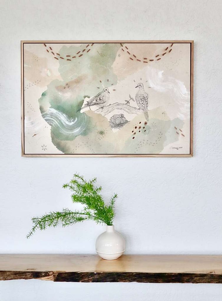 painting of mourning doves